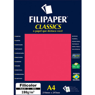 Filipaper Filicolor 180g/m² (50 folhas; pink) A4 - FP03815